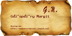 Gáspáry Margit névjegykártya